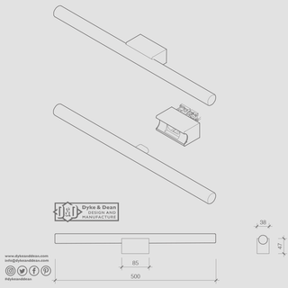 WHITE PEG TUBE PENDANT FIXED M10 - DYKE & DEAN