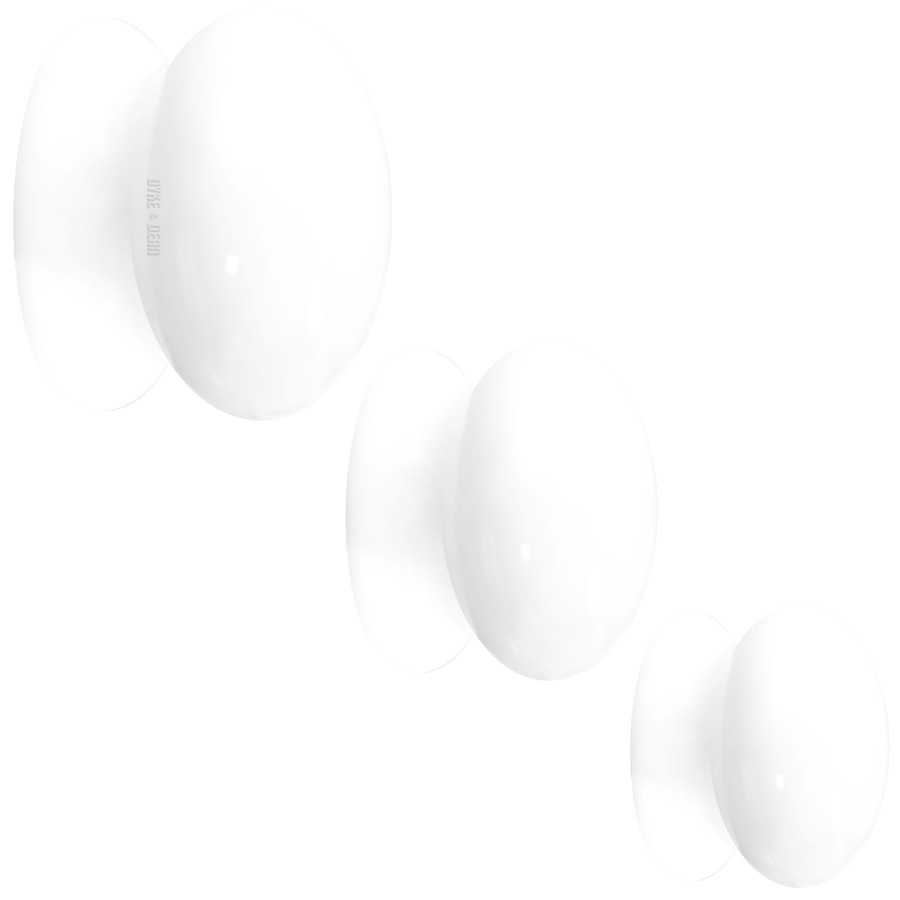 WHITE PORCELAIN DOOR KNOBS - DYKE & DEAN