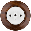 WOODEN PORCELAIN WALL LIGHT SWITCH NUCLEUS ROTARY - DYKE & DEAN