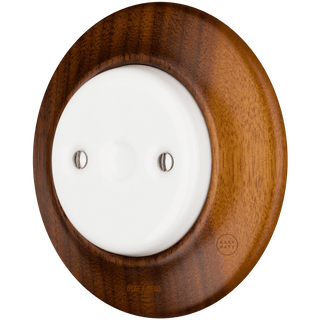 WOODEN PORCELAIN WALL SOCKET NUTMAG END PLUG - DYKE & DEAN