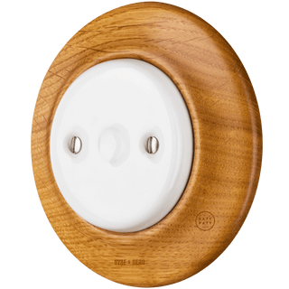 WOODEN PORCELAIN WALL SOCKET ROBUS END PLUG - DYKE & DEAN