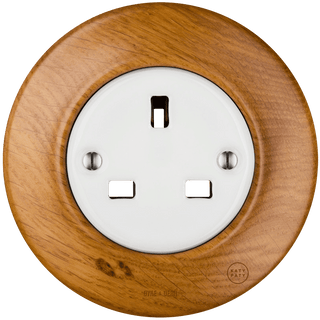 WOODEN PORCELAIN WALL SOCKET ROBUS UK - DYKE & DEAN