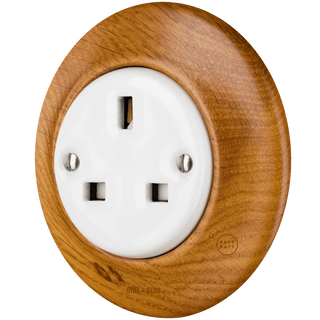 WOODEN PORCELAIN WALL SOCKET ROBUS UK - DYKE & DEAN