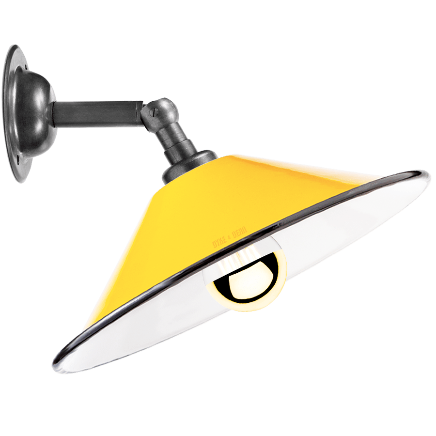 YELLOW SMALL CONE SHADE WALL LAMP - DYKE & DEAN