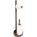 YOKU FREESTANDING ROUND TOILET ROLL HOLDER WALNUT - DYKE & DEAN